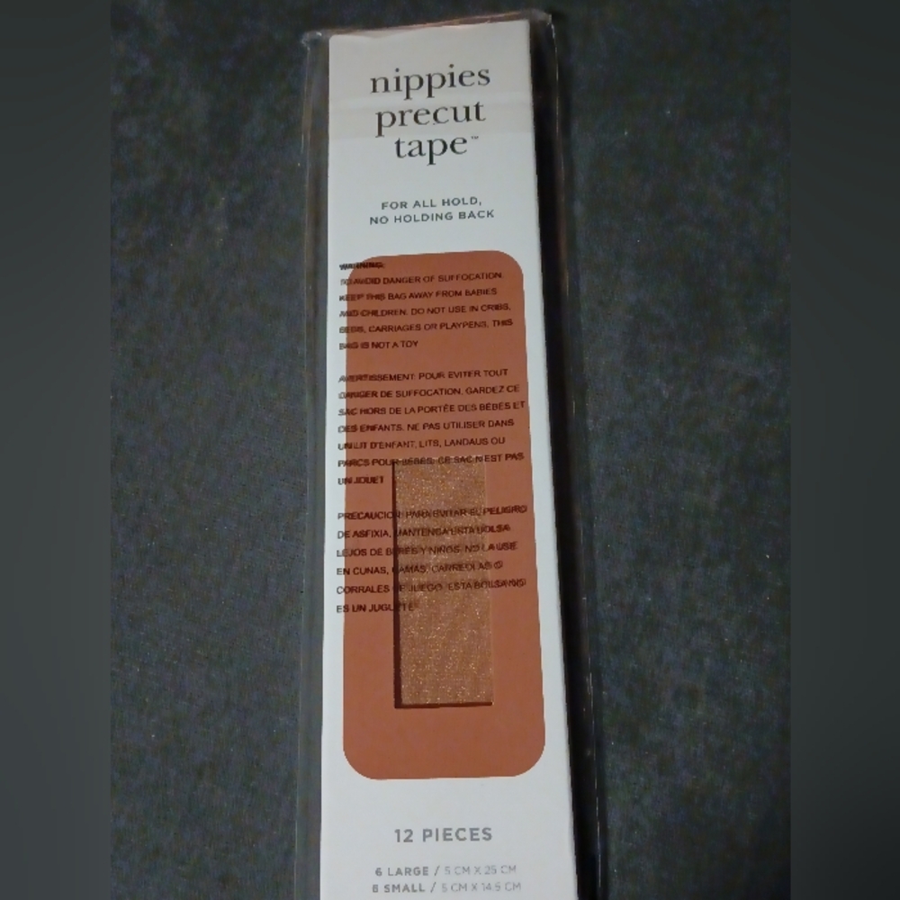Nippies Precut Tape in Coco by B-SIX includes 12 pieces (6 small, 6 large)